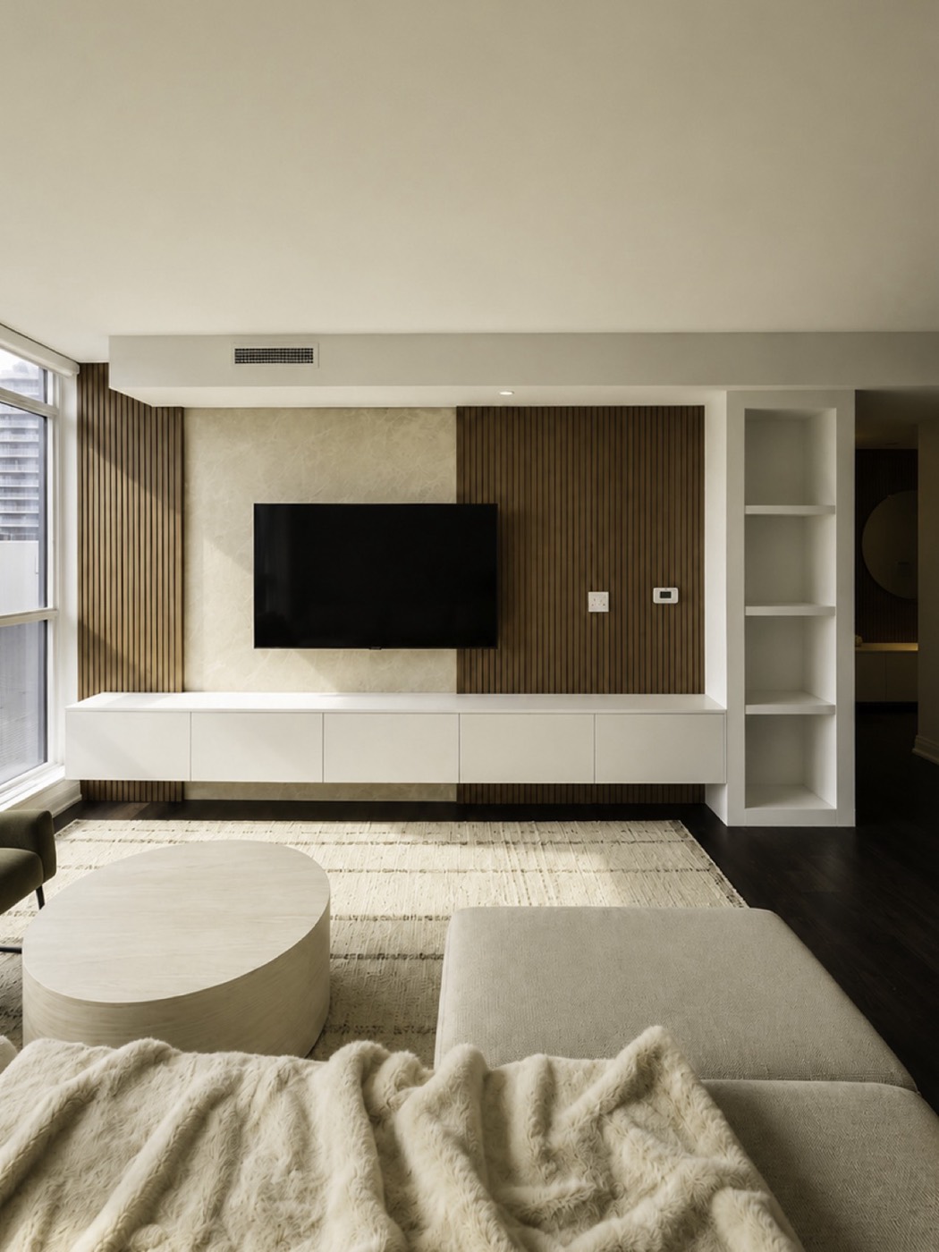 Illuminated Wall Unit & Fireplace – wall units & millwork by Panda Reno, photo 3